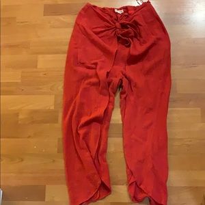 Fun red linen pants
